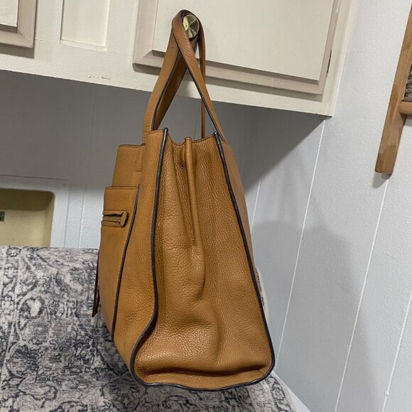 Vince Camuto ELVAN-TO Pebbled Leather Tote in Walnut Brown Large - Picture 5 of 8